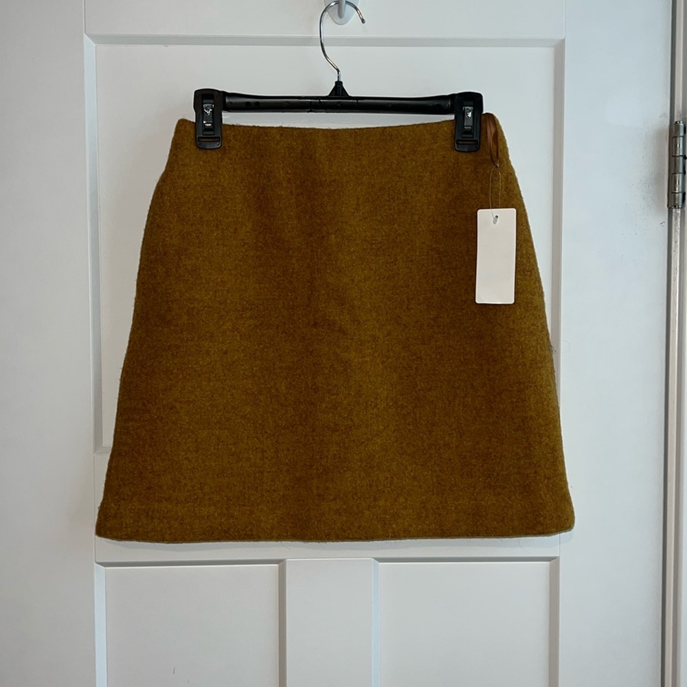 Wool Blended Lined Mini Skirt